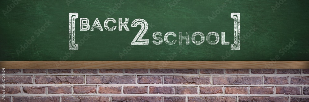 Composite image of back to school text over white background