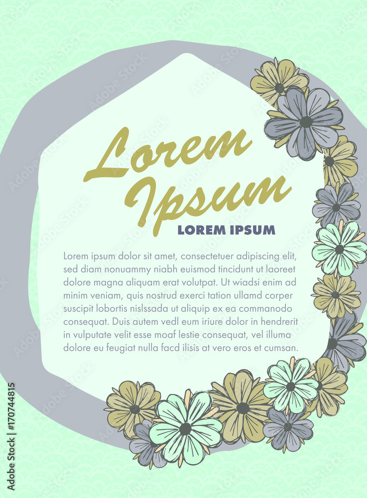 带文本lorem ipsum的卡片的矢量图像/带文本lorim ipsum对抗gree的卡片的向量图像