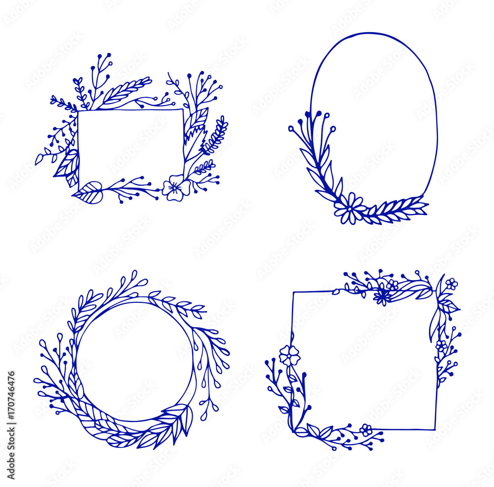 Vector icon set of various frames /
Vector icon set of various frames against white background