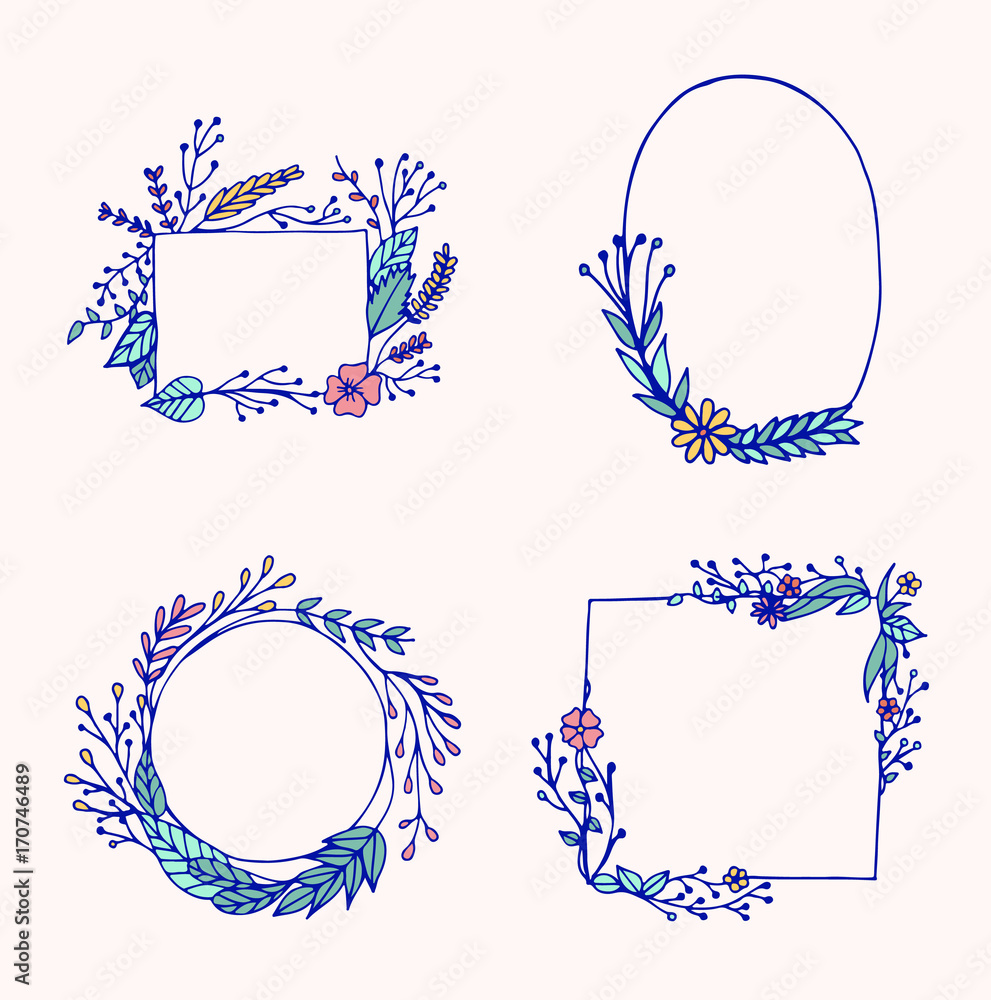 Vector icon set of various frames