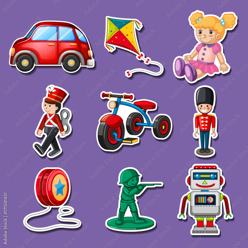 Sticker design for many toys