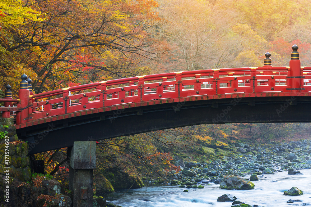 日本Tochigi Nikko秋季的新京桥