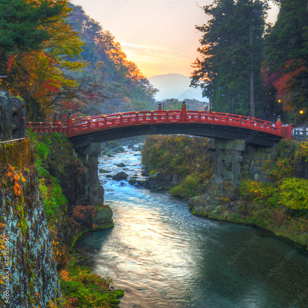 日本Tochigi Nikko秋季的新京桥