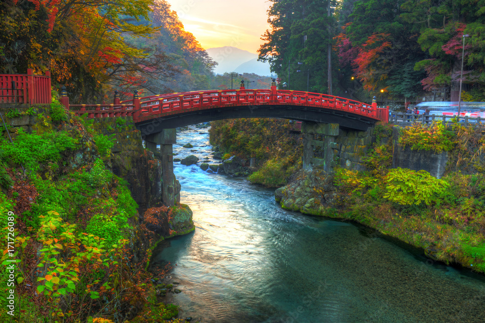 日本Tochigi Nikko秋季的新京桥