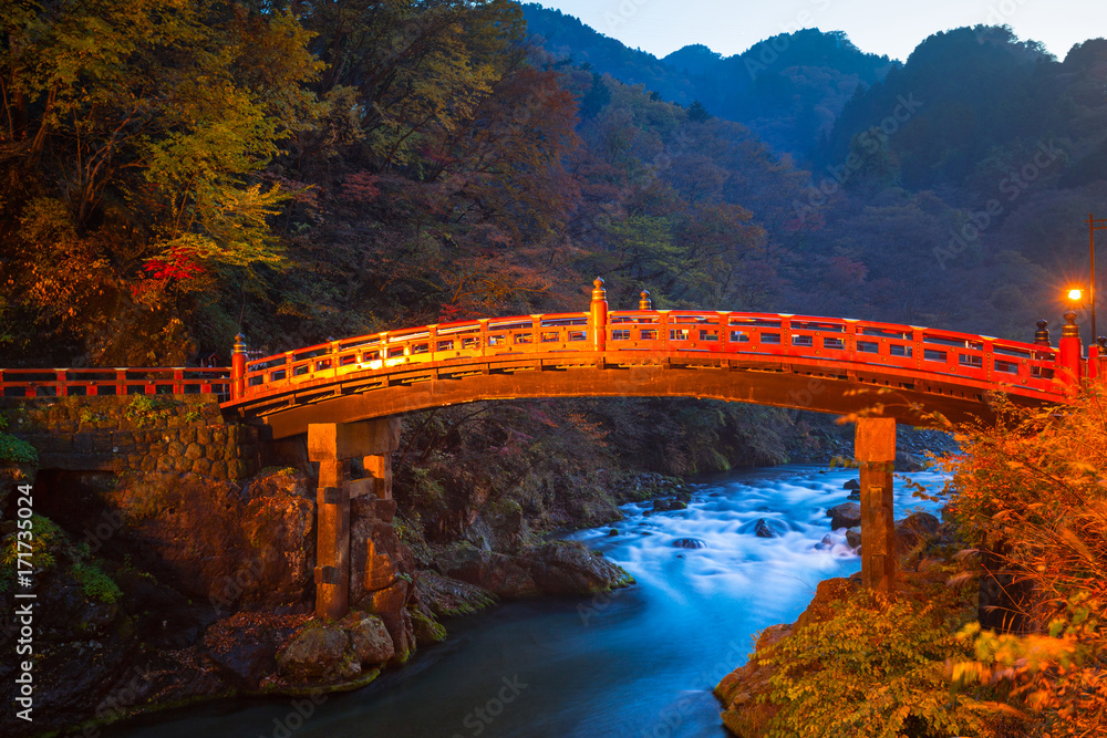 日本Tochigi Nikko秋季的新京桥