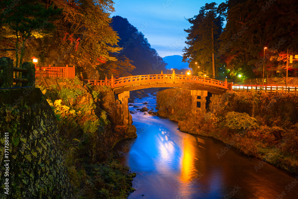 日本Tochigi Nikko秋季的新京桥