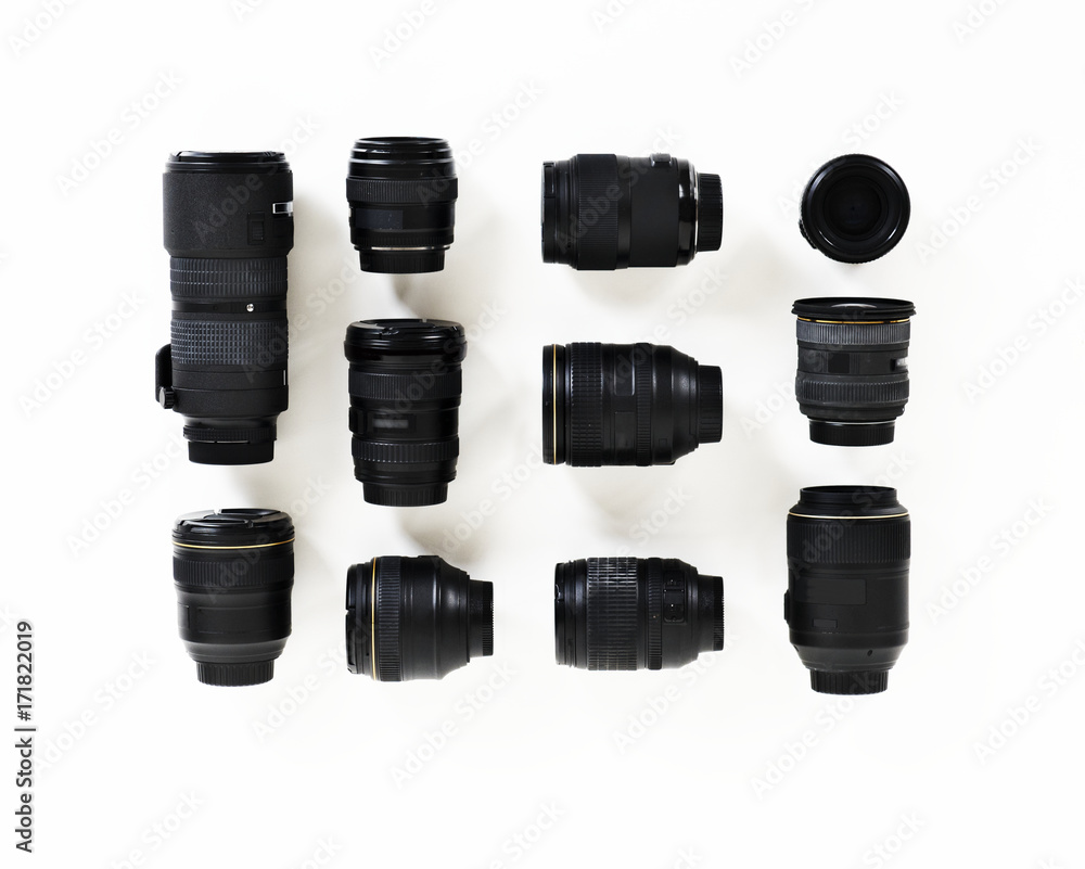 Digital lens isolated on white background