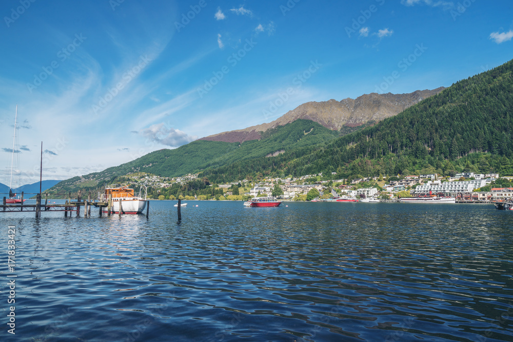 Lakefront of Queenstown City, New Zealand