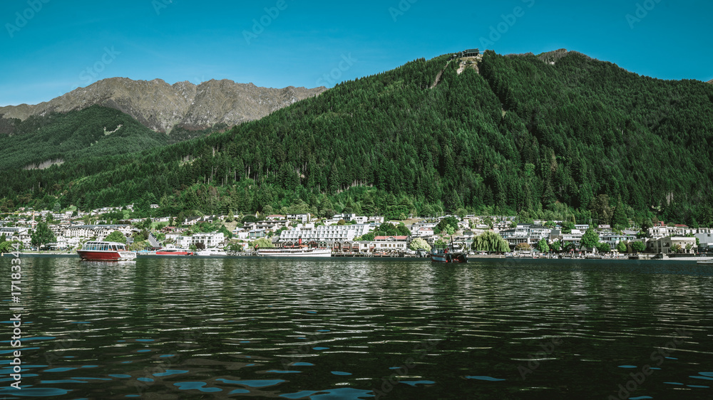 Lakefront of Queenstown City, New Zealand