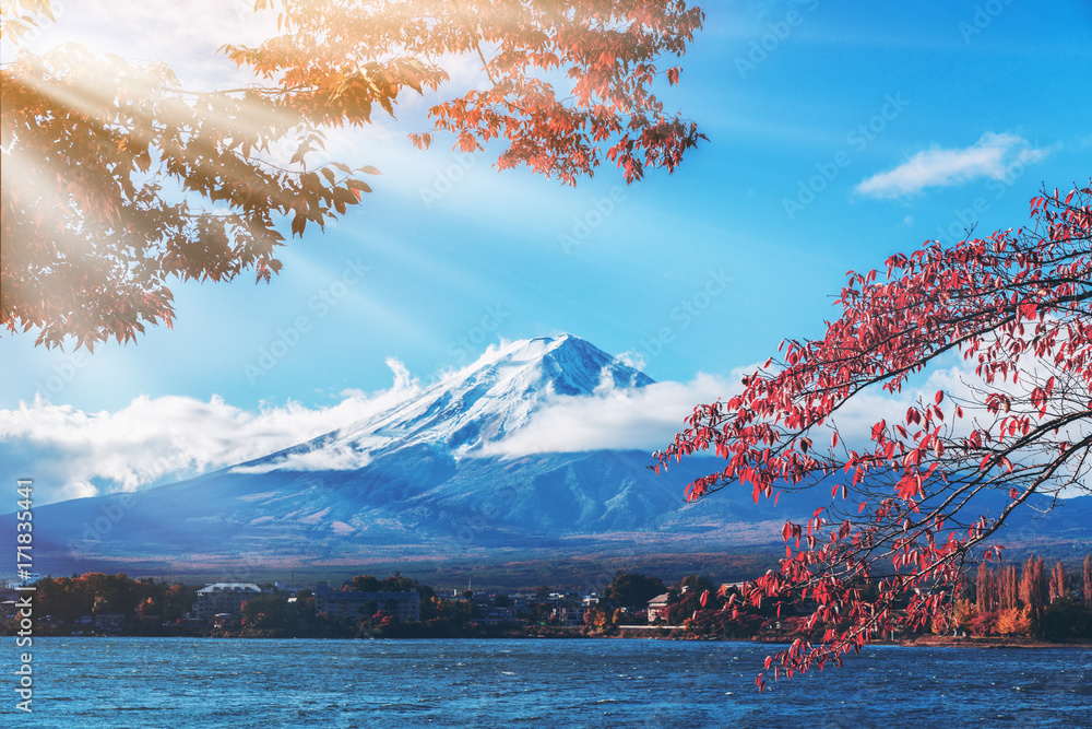 日本秋色富士山