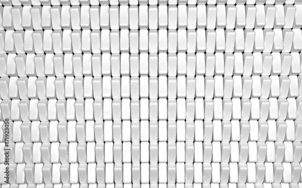 Boxes white pattern 3d illustration.