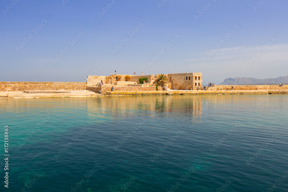 Architecture of the old Venetian port in Chania on Crete, Greece