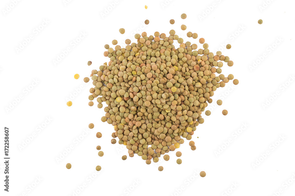 Heap of raw lentils