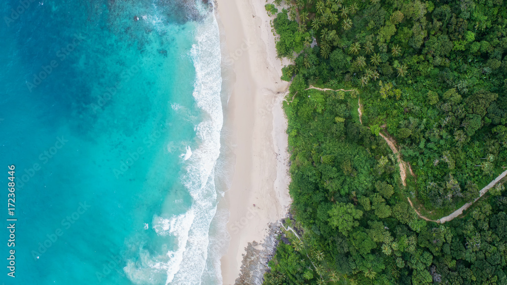 Sea Aerial view, Top view,amazing nature background.The color of the water and beautifully bright.Az