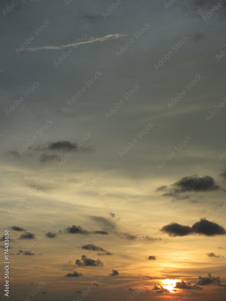 夕焼け、龍雲、スリランカ