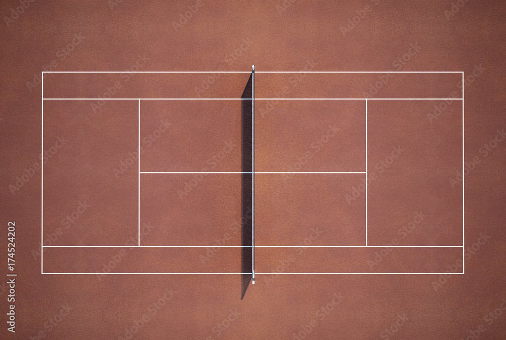 Tennis court seen from above