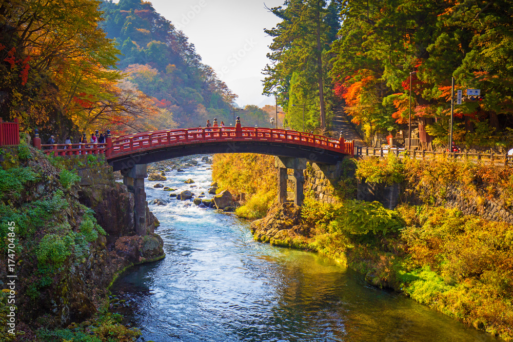 日本Tochigi Nikko秋季的新京桥