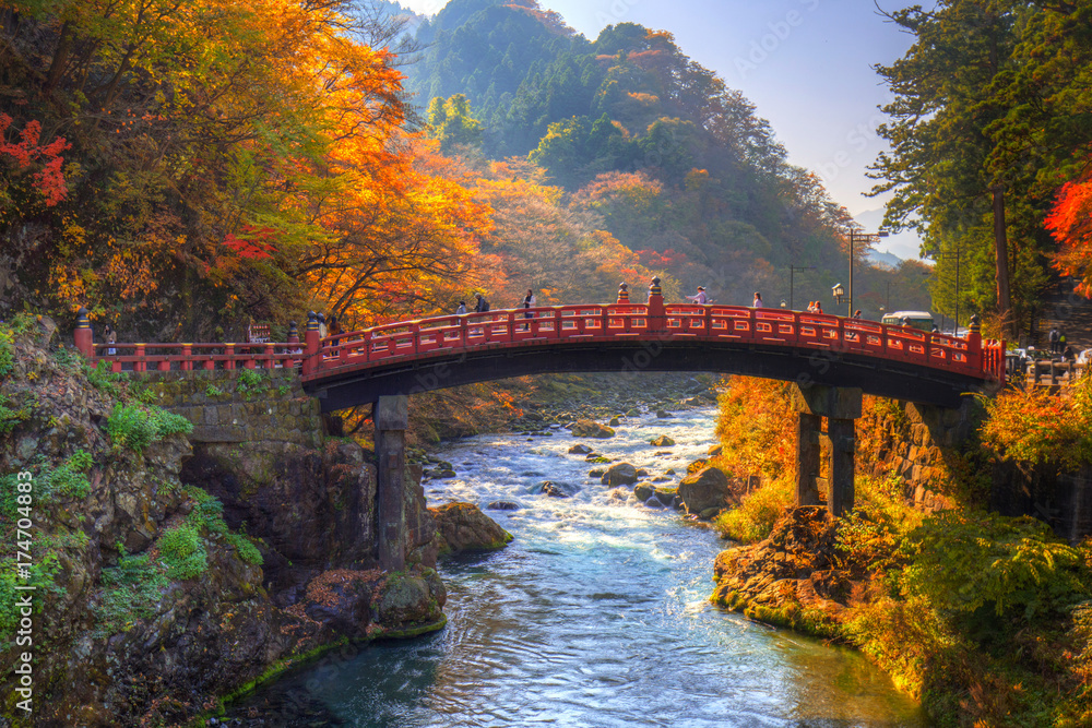 日本Tochigi Nikko秋季的新京桥