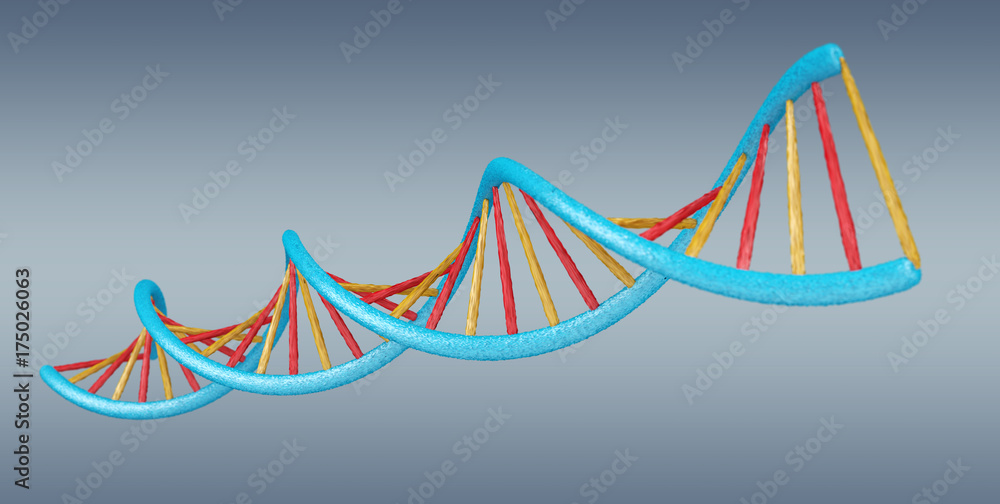 现代DNA结构3D渲染