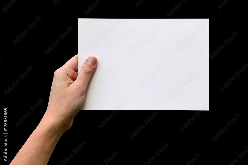 Female hands with clean sheet of paper