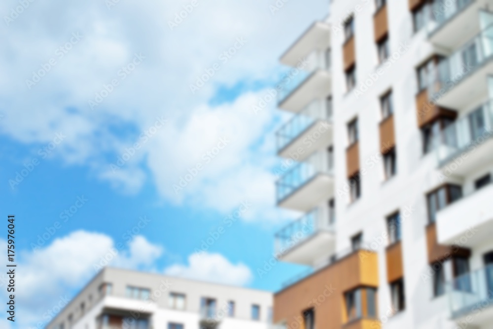 Abstract blur of modern apartment building.