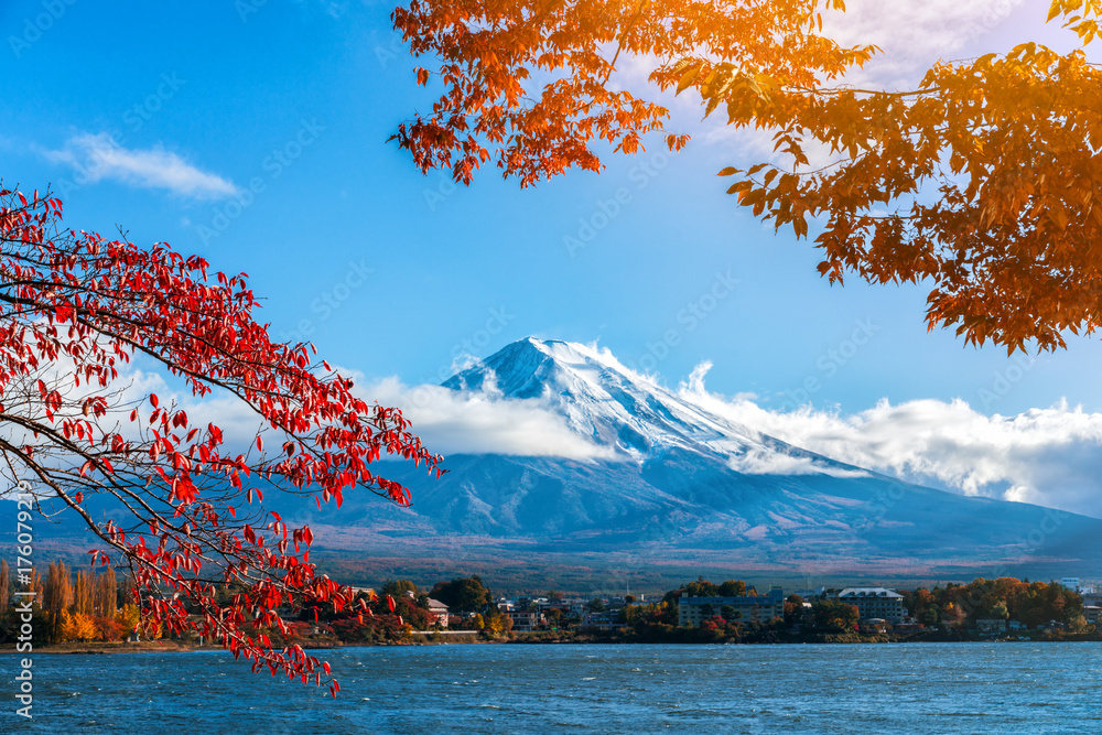 日本秋色富士山