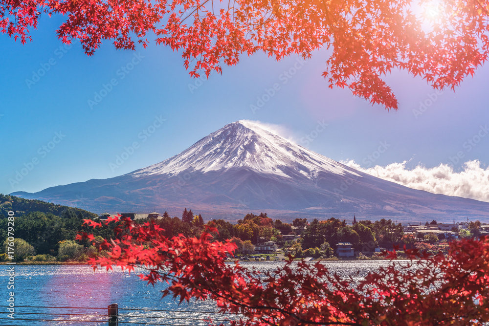 日本秋色富士山