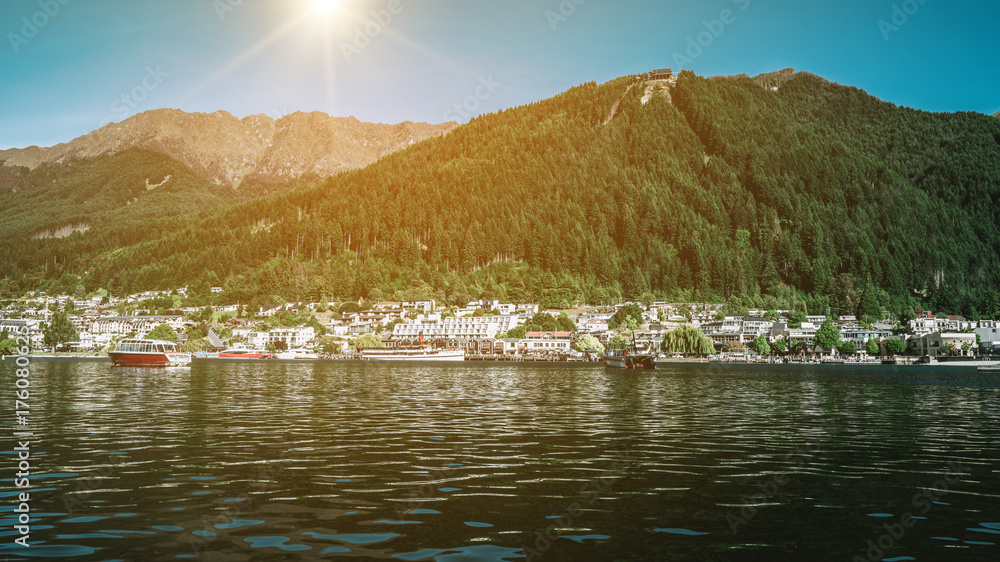 Lakefront of Queenstown City, New Zealand