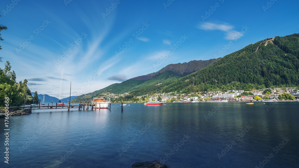 Lakefront of Queenstown City, New Zealand