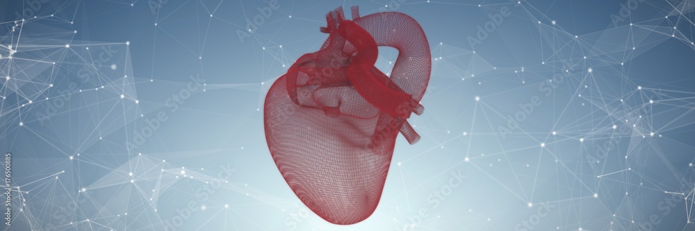 Composite image of vector image of 3d human heart