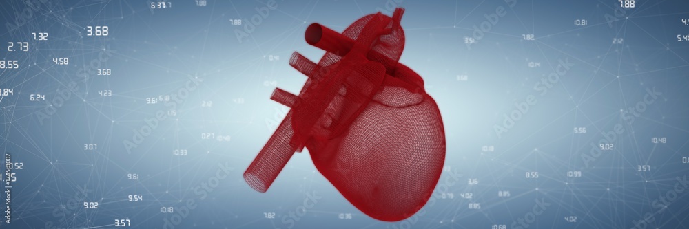 Composite image of illustration of 3d human heart