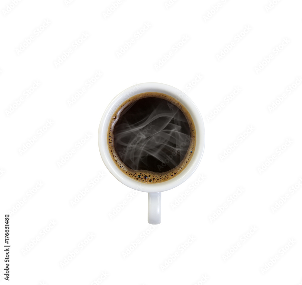  hot coffee on white