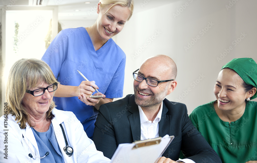 Group of medical people having a meeting