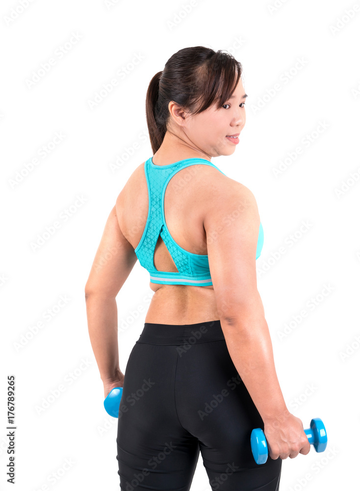 asian chubby woman exercise