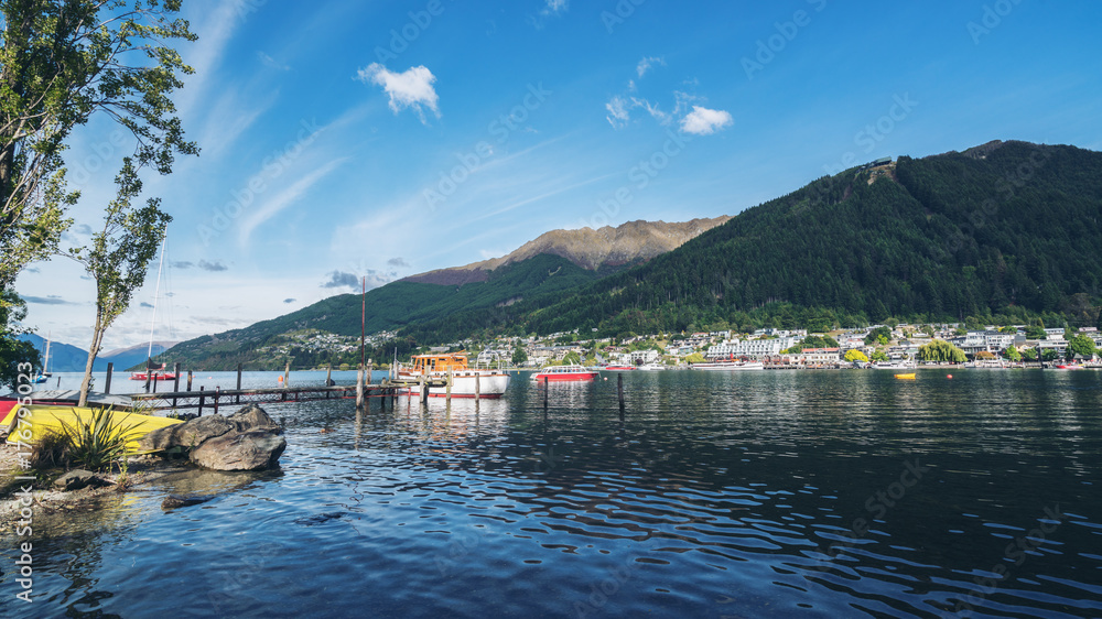 Lakefront of Queenstown City, New Zealand