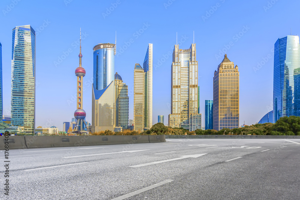 Urban architecture landscape road and skyline