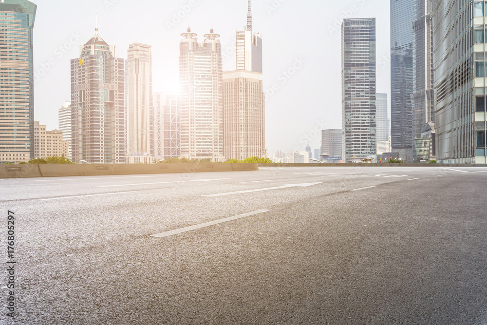 城市建筑景观道路与天际线