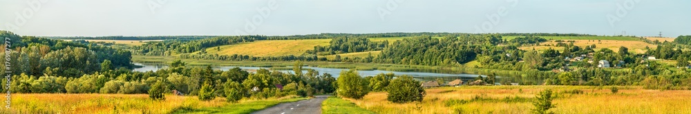 Panorama of Glazovo, a typical village on the Central Russian Upland, Kursk region of Russia