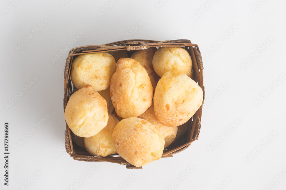 Brazilian Cheese Bread in a basket