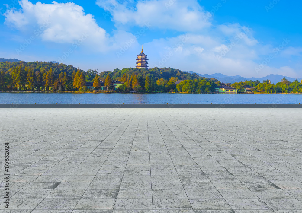 西湖杭州美丽的建筑景观