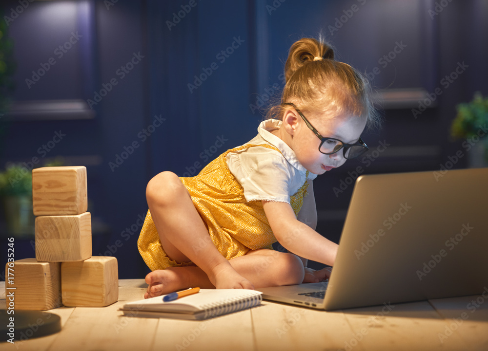 girl working on a computer