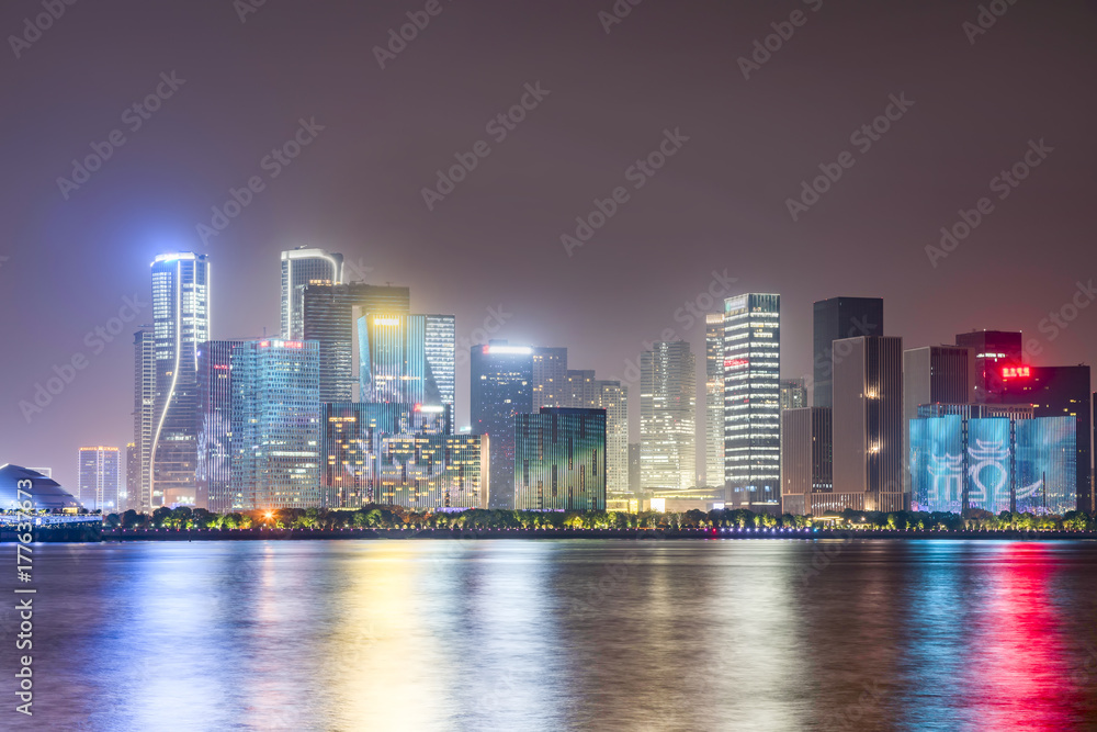 杭州CBD建筑景观夜景