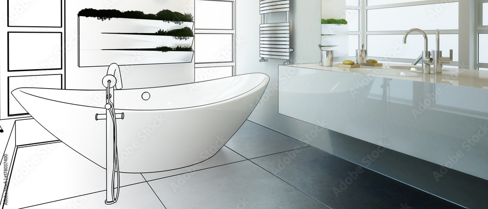 Modern Bathroom Design (panoramic)