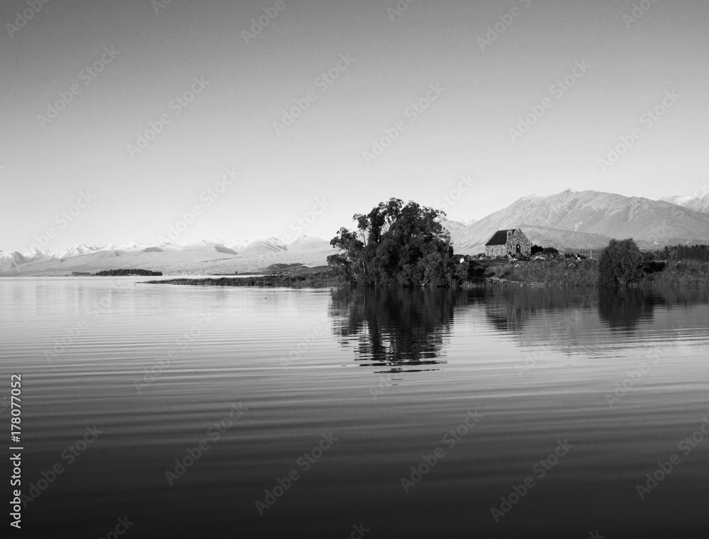 Simple cottage by a lake