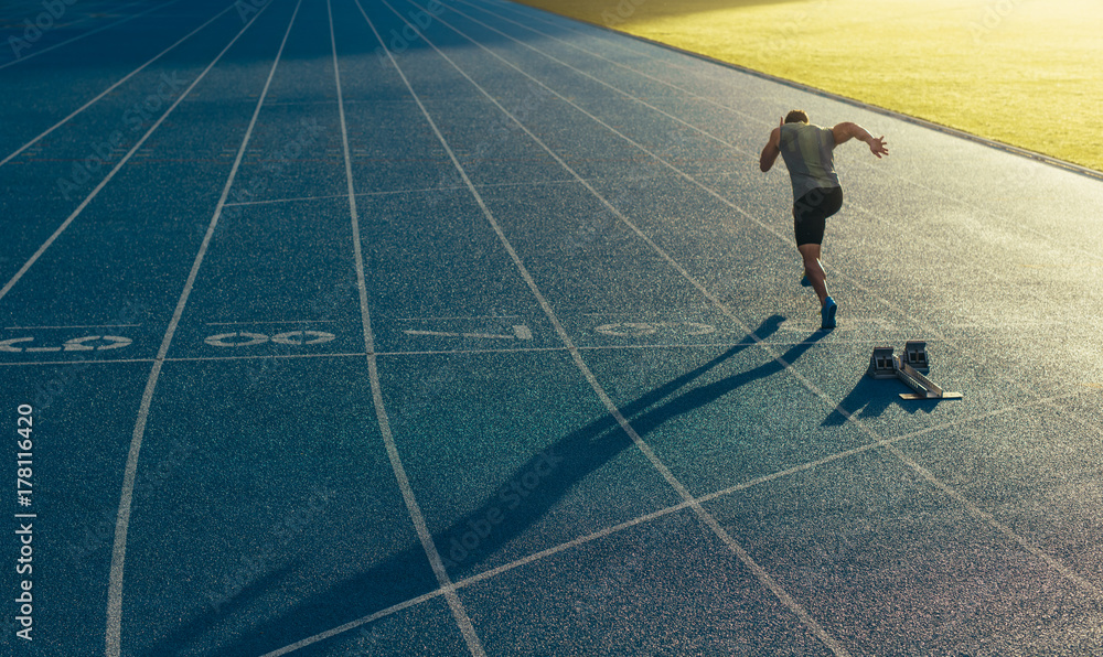 Sprinter running on track