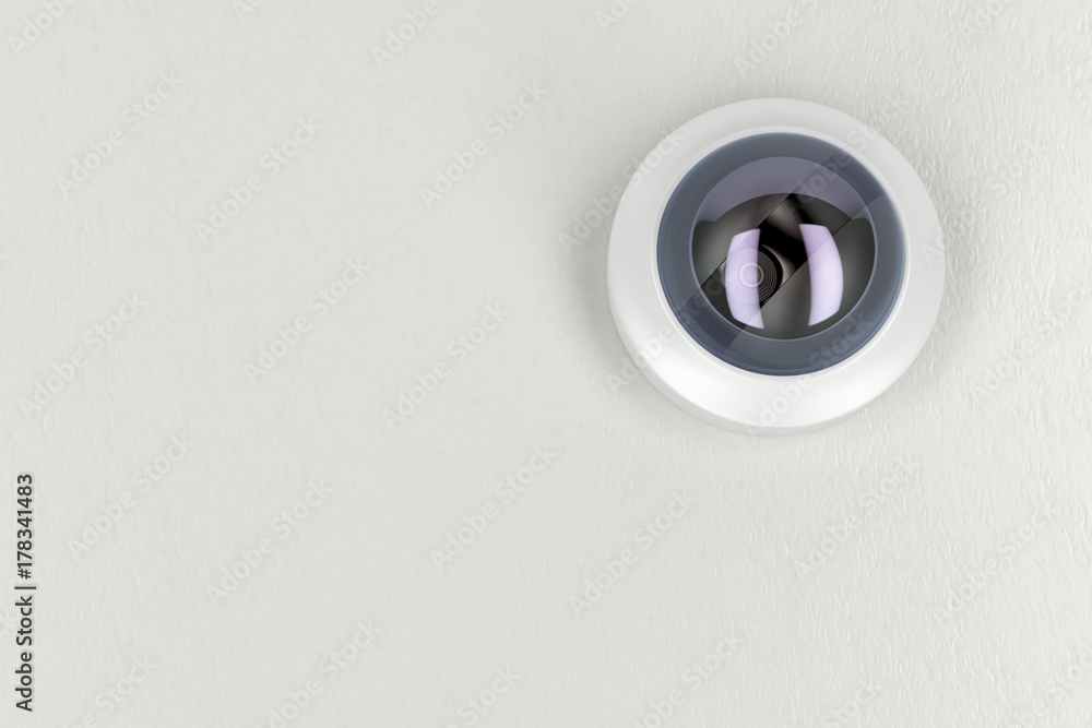 CCTV camera on white ceiling