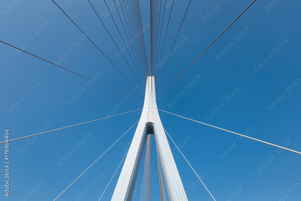 cable-stayed bridge closeup