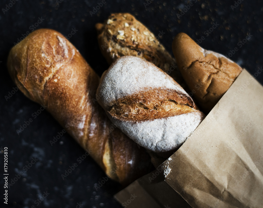 Various of fresh baked bread