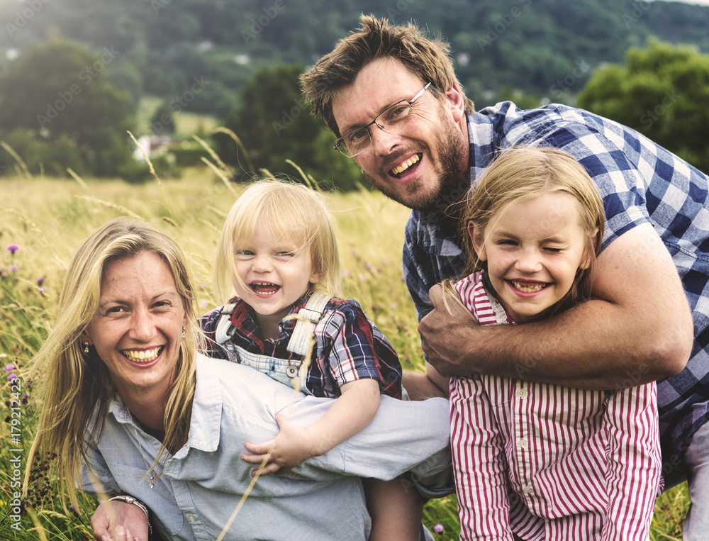 Happy family in the park