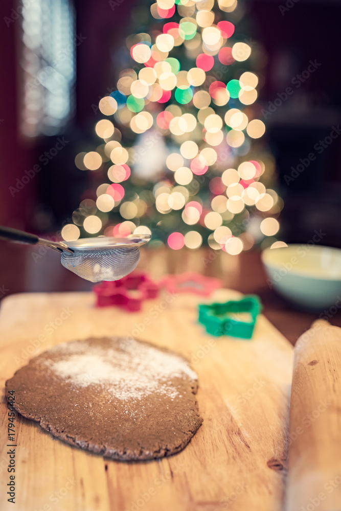 Making Christmas gingerbread cookies